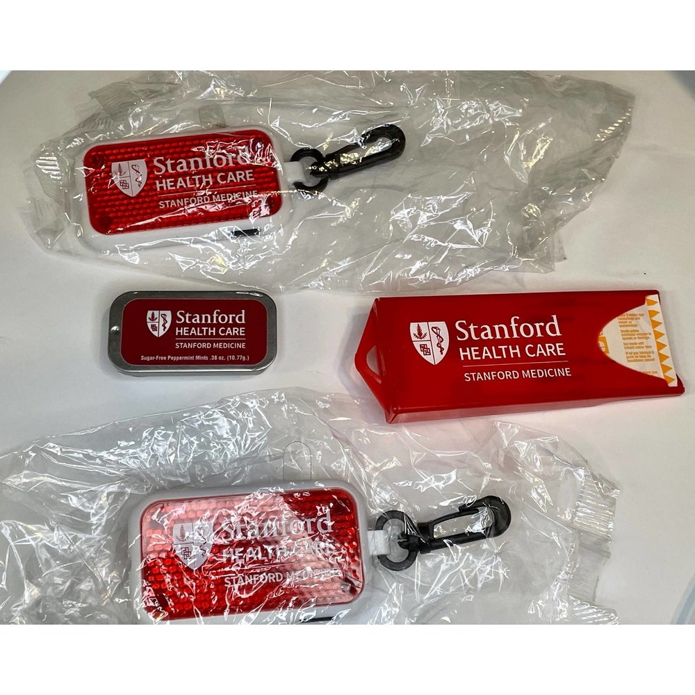 Stanford Healthcare Luggage Tags (2), Mints & Ban-aid Holder with Band-aids